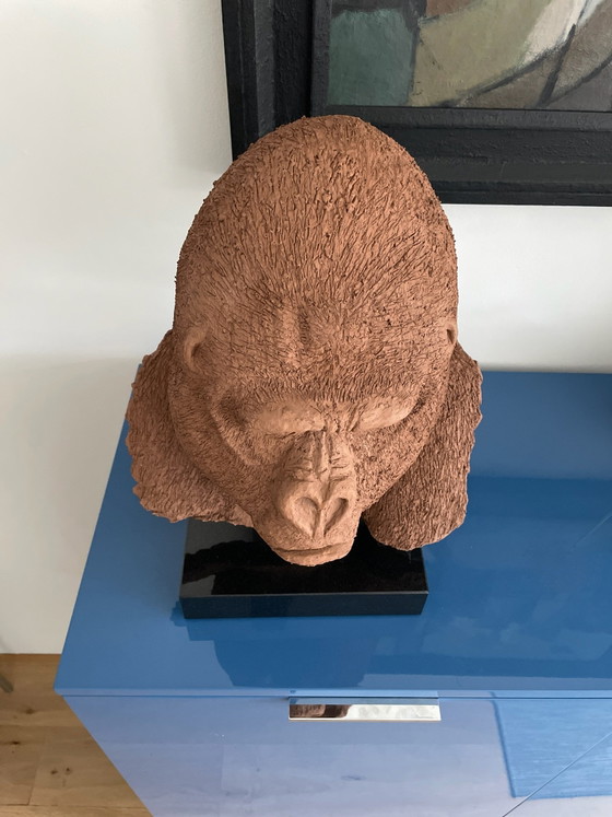 Ceramic gorilla bust, Sculpture, Metal, Black (photo 4 of 5)