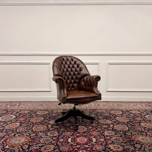 Buy Classic English Chesterfield Director Chair Brown?