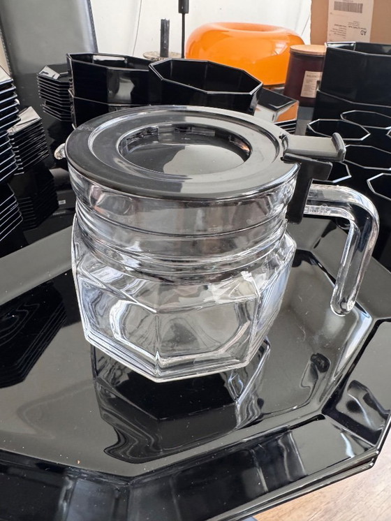 Image 1 of Komplettes Arcoroc Octime Geschirrset (Schwarz, 1980er Jahre)