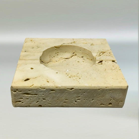 Image 1 of Seltenes Raucherset aus Travertin aus den 1970er Jahren von Enzo Mari für Fratelli Mannelli