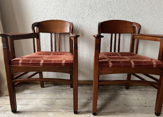 Schuitema Art Nouveau Armchairs – Textile, Wood (photo 4 of 7)