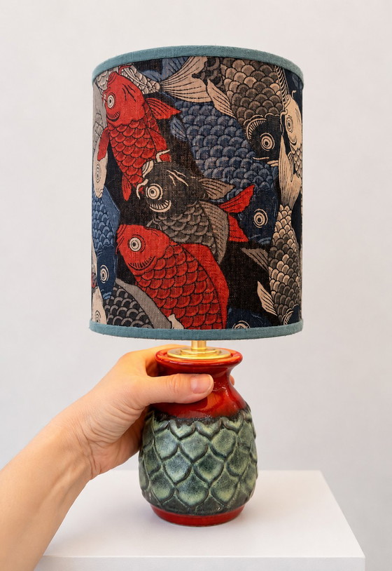 Image 1 of 1970s Jasba table lamp with koi motif