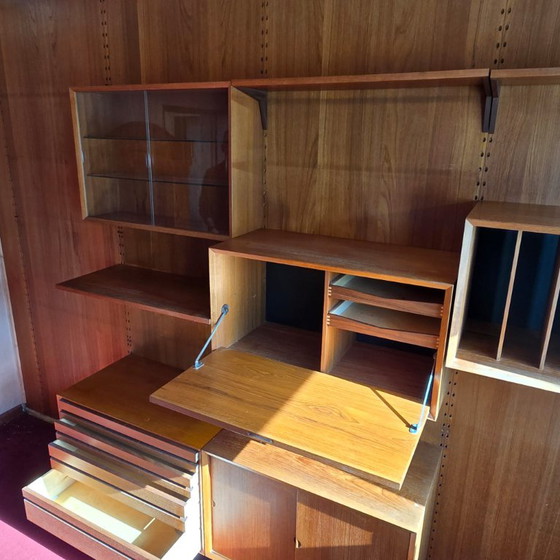 Poul Cadovius Cado Wall System, Teak Veneer, Vintage Danish Design, Wall cabinet, Wood, Brown (photo 14 of 33)