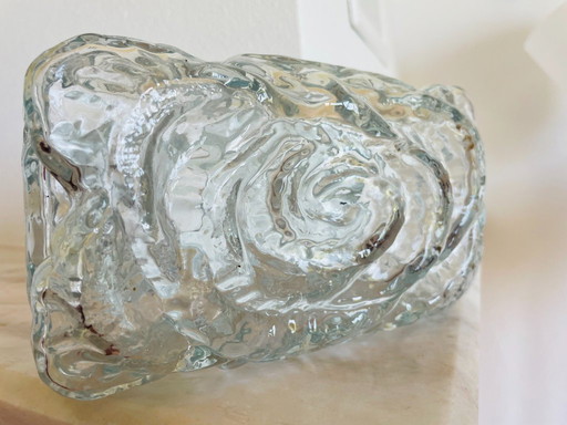 Plafón o aplique rectangular de cristal