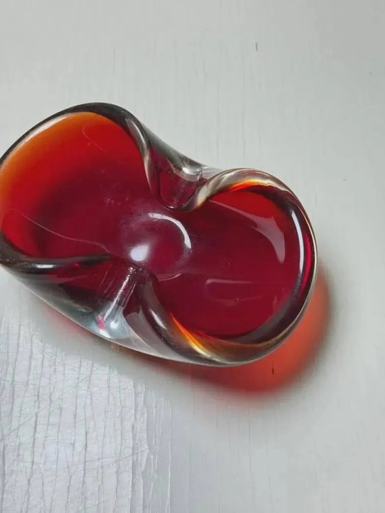 Murano Sommerso Asbak / Opvangbakje – Robijnrood (Circa 1960) – Schalen, Kristal, Glas, Mid Century Modern (photo 5 of 9)