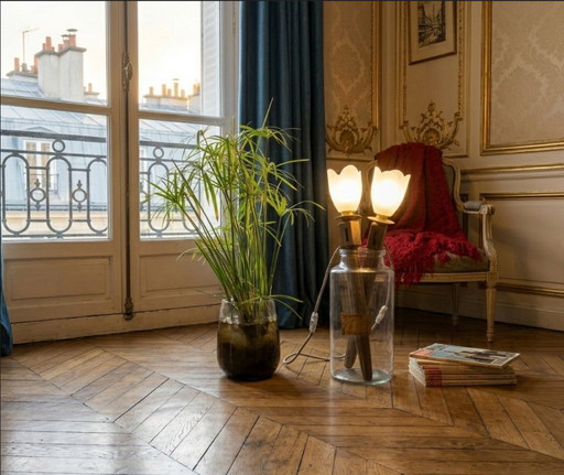 Lámpara de mesa o aplique de pared tipo antorcha