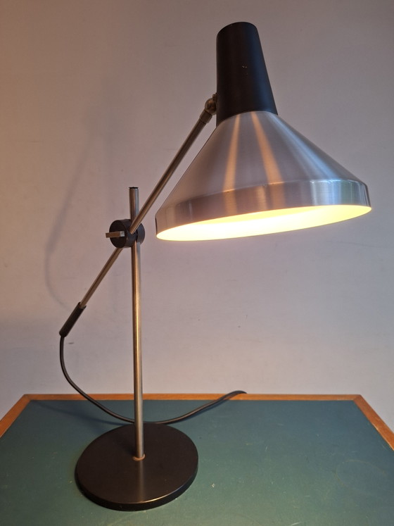 Sleek Vintage Industrial Desk Lamp, Dutch Design Sixties – Hala, Reading Lamp, Aluminium, Metal (photo 2 of 15)