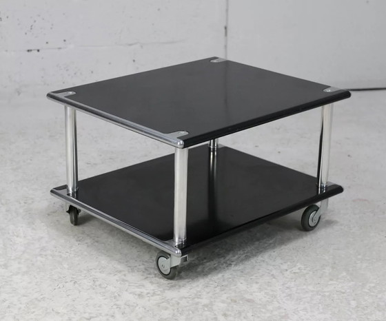 Image 1 of Table Basse "Space Age" en Acier Laqué Noir