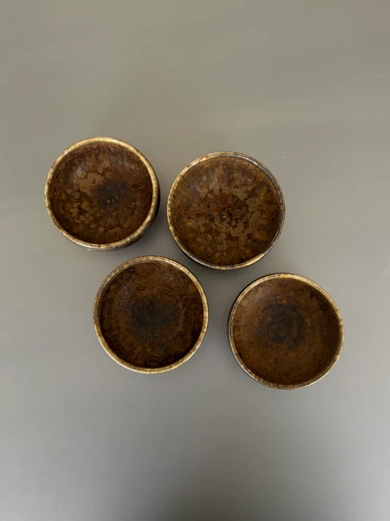 Lot de 4 Bols en céramique vintage faits à la main – Ceramic, Mid Century Modern (photo 3 of 5)
