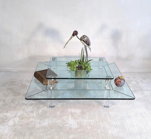 ✨💎 Marais International MTB110 — Uitzonderlijke Salontafel van Altuglas & Glas | Parijs Design 💎✨