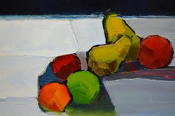 Michel Petiot, bekend als Micha "The Fruits" (1989) Canvas, gesigneerd – Schilderijen & Tekeningen (photo 6 of 11)