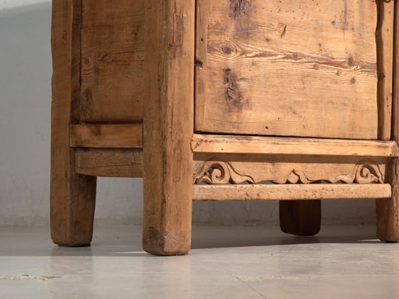 Antique tall sideboard with two doors (c.1920) – High Boards, Wood (photo 10 of 33)