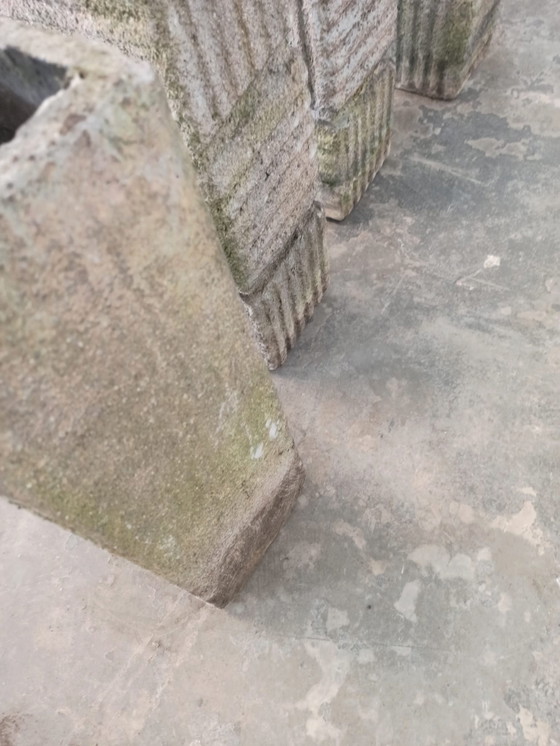 Image 1 of 6 vintage brutalistische plantenpotten