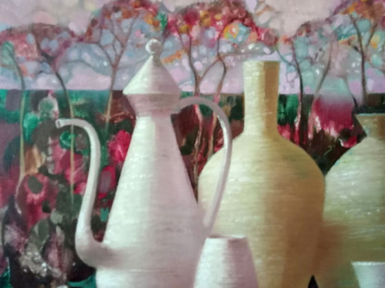 Original Oil Painting Abstract Expressionism Autumn Still Life – Paintings & Drawings, Canvas (photo 4 of 8)