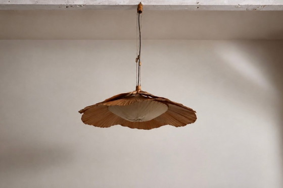 Image 1 of Uchiwa Hana II kroonluchter van Ingo Maurer voor Design M, jaren 70.