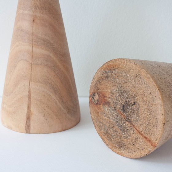 Paire de Bougeoirs en Bois style Design Danois, années 1970 – Bougeoirs et chandeliers, Wood (photo 8 of 10)