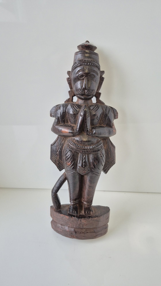 Image 1 of Hindu gods: Rama, Hanuman, Manasa, carved wooden figures