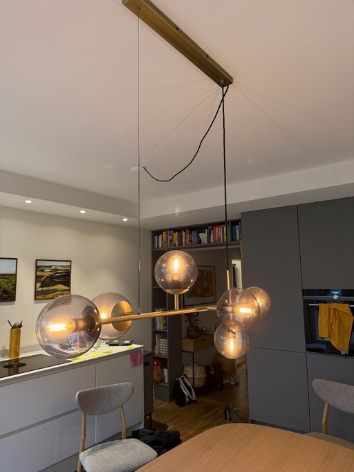 Lámpara colgante Bolia Orb — Horizontal, 6 globos, vidrio ahumado