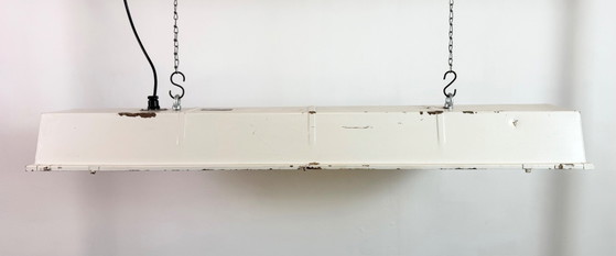 Image 1 of Beige industriële hanglamp met buisarmatuur van Famor, jaren 70