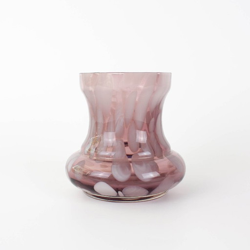 Vase en verre d'art améthyste portugais des années 1960