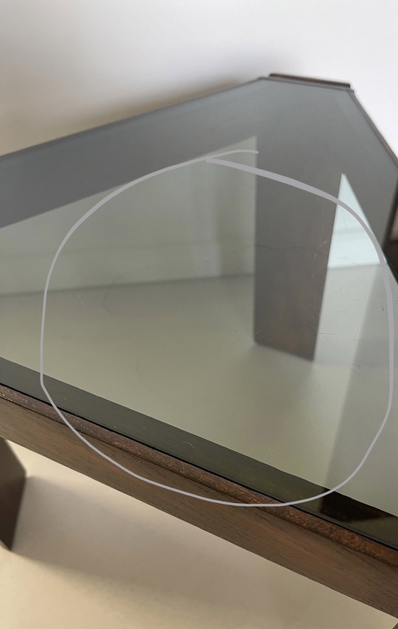 Image 1 of Vintage Porada Arredi wooden triangle side table