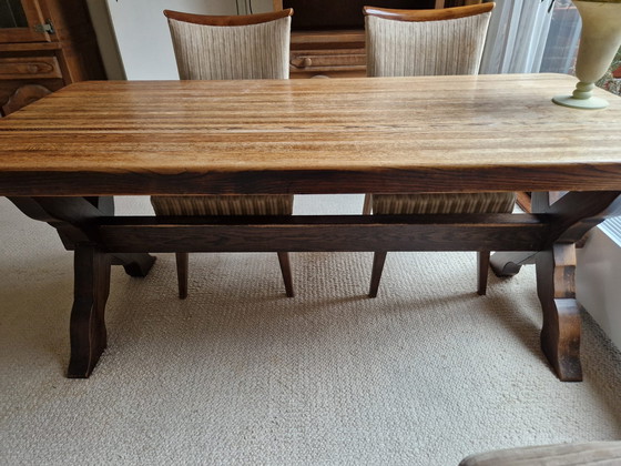 Image 1 of Table de salle à manger en bois de chêne