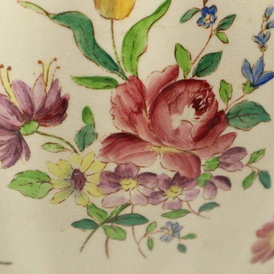 Image 1 of Large Polychrome Flower Pot Cache Pot Longchamp France 36cm