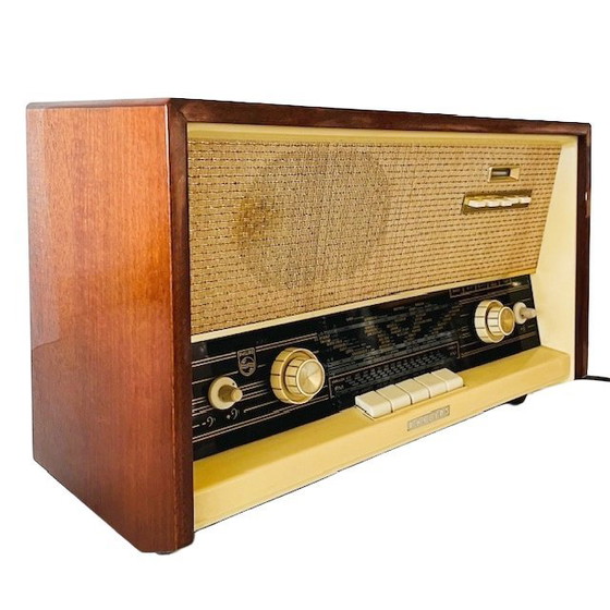 Image 1 of Radio a valvole vintage Philips B5X22A in teak e bachelite, anni '60
