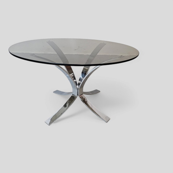 Image 1 of vintage chrome verre table basse table d'appoint Roger Sprunger Dunbar