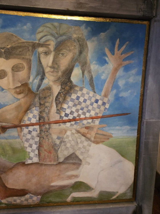 Image 1 of Large Surrealist Painting by Leo Bos