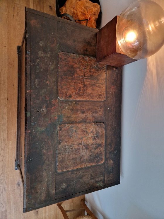 Beautiful Chinese wooden chest – Storage cabinet, Metal (photo 4 of 5)
