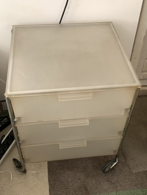 Kartell Mobil 3 drawer cabinets ice color (2 pieces)