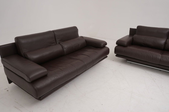 Image 1 of Ensemble canapé 2 places Rolf Benz 6500 en cuir marron