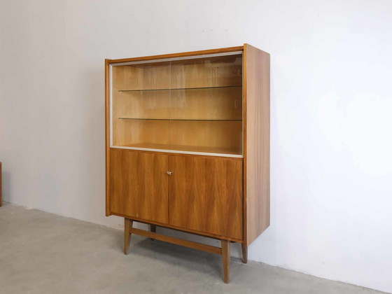 Image 1 of Vintage vitrinekast highboard 50s 60s Midcentury