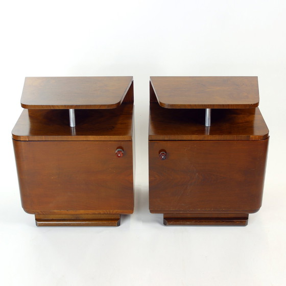 Image 1 of Set di 2 comodini Bauhaus, Cecoslovacchia, anni '50