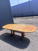 Vintage eiken eettafel uitschuifbaar massief 
