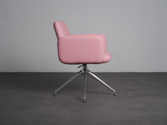 Pair of Switch Low Office Chairs by Stefan Scholten for Puik Design, Netherlands, Textile, Pink (photo 4 of 9)