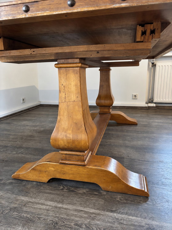 Grande table de monastère/réfectoire vintage avec rallonge – jusqu'à 244 cm – Tables de salle à manger, Wood (photo 3 of 5)