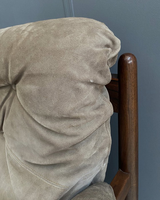 Image 1 of Sofá Brazillian de 2 plazas en ante y madera de Jatoba