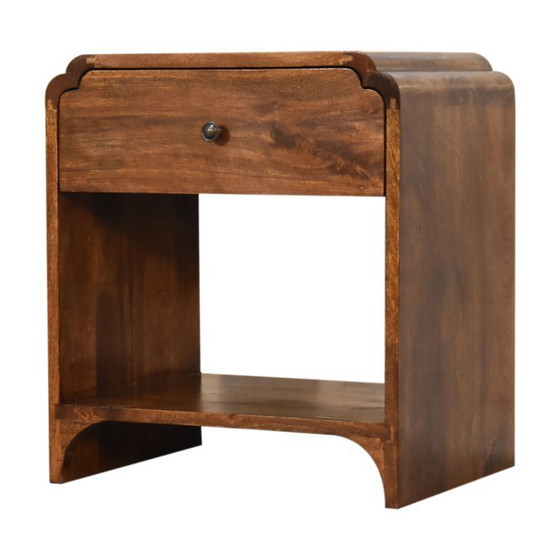 Image 1 of Nachttisch aus massivem Mangoholz mit Kastanienholz-Finish