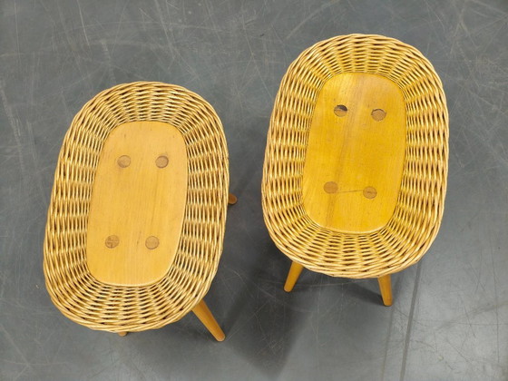 Image 1 of Pair of Rattan Side Tables by Jan Kalous for ULUV, 1970s