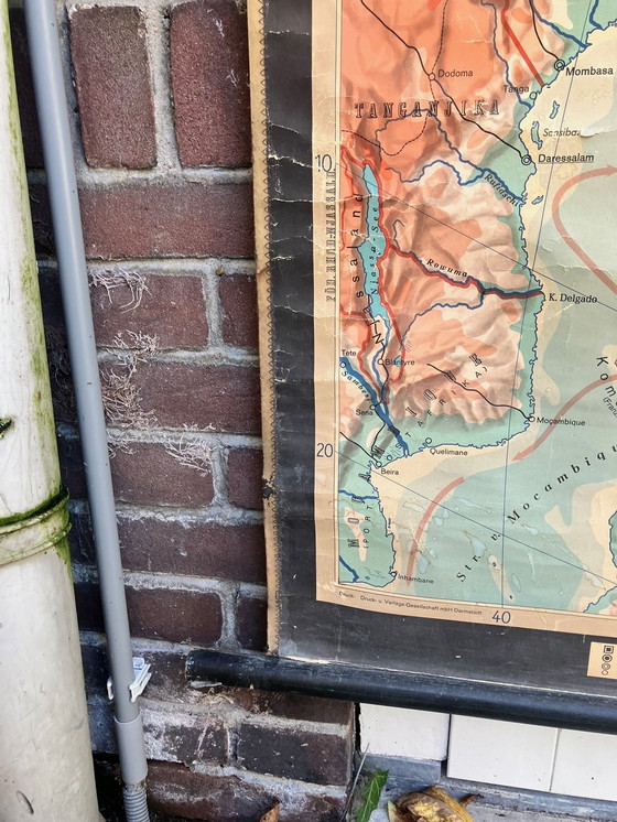 Image 1 of Bellissima mappa murale vintage XXL dell'Asia (stampa old school)