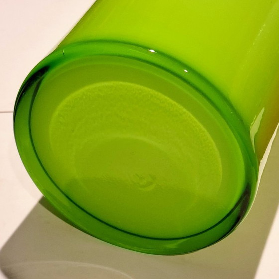 Image 1 of Vaso da pavimento in vetro scultoreo verde HEMA