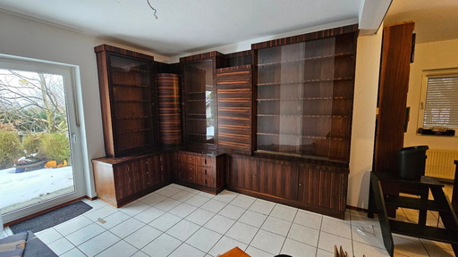 Art Deco corner display cabinet Makassar ebony