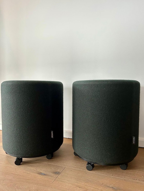 Image 1 of Narbutas GIRO - set van 2 poefs - antracietkleurig vilt