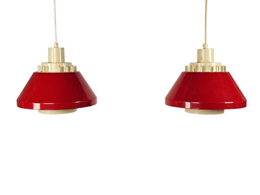 Lyskaer Belysning - fabriqué au Danemark - modèle 854 - set (2) - lampes suspendues - plastique - Mid Century