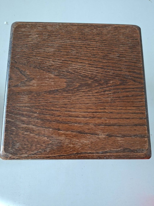 Mesa vintage, mesa para plantas, taburete, diseño brutalista, años 60/70