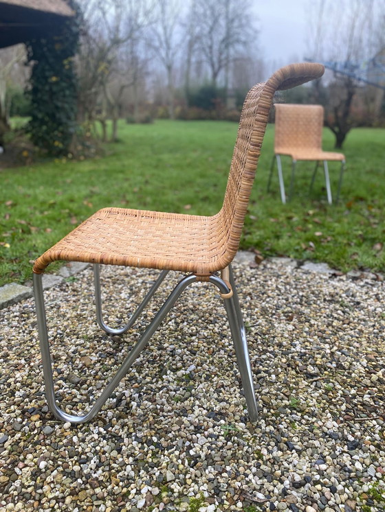 Image 1 of 5x Silla diagonal de ratán Gispen, modelo 2a