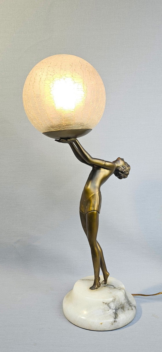 Image 1 of Table lamp - Patinated bronze-colored metal - Table lamp 'Dancer'