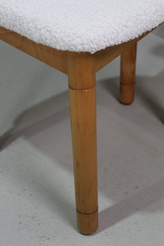 Image 1 of 4x vintage eetkamerstoelen - teddy en hout, jaren '70